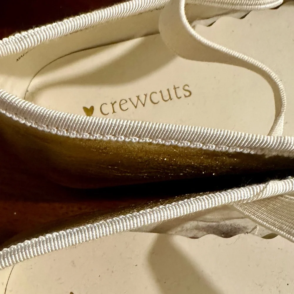 2 for $20! Crewcuts Gold Ballet Flats with Ribbon Trim